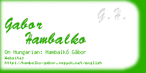 gabor hambalko business card