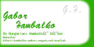 gabor hambalko business card